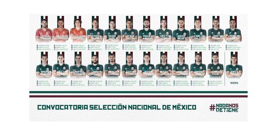Confirman lista de 23 futbolistas del Tri para Rusia
