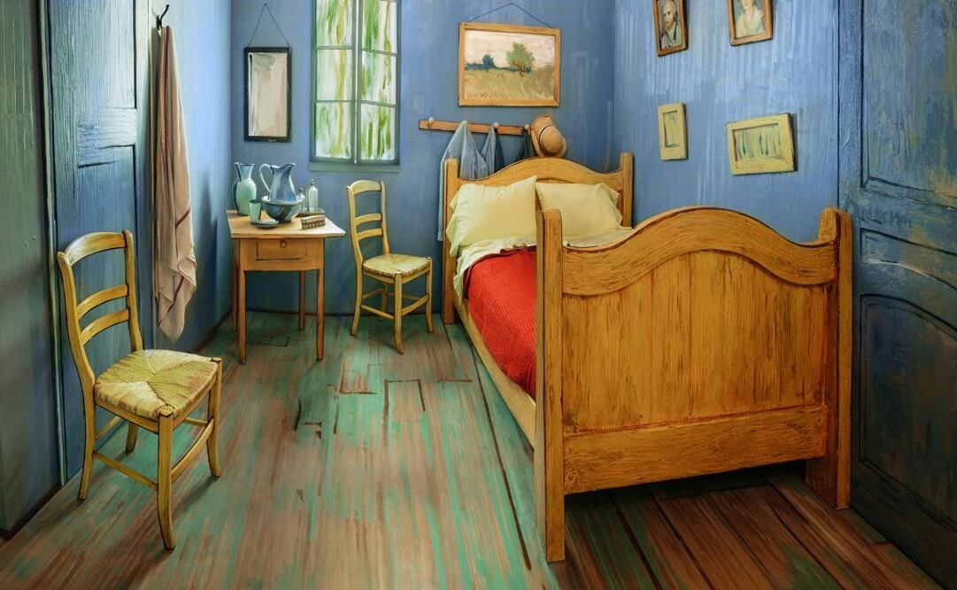 La única licencia que se tomaron en la réplica fue que, en lugar de una cama individual como la que pintó Van Gogh, dispusieron una de matrimonio, para que se pueda disfrutar del arte en pareja. Foto:AP