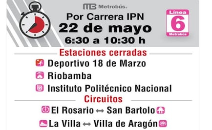 Metrobús aplicará circuitos especiales por Carrera IPN