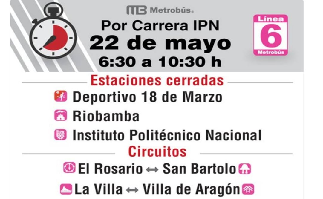 Tomada de @MetrobusCDMX