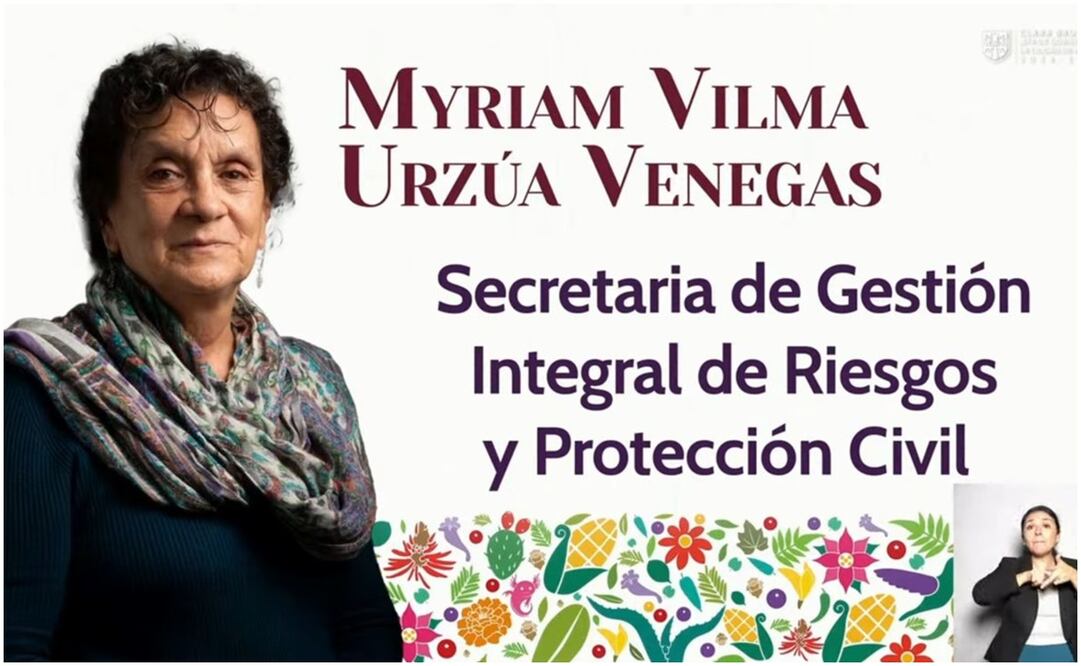 Myriam Urzúa, titular de la Protección Civil. Foto: Especial