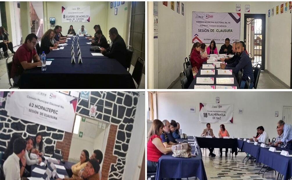 Clausuran sesiones Consejos Distritales y Municipales del IEEM, inician traslado de paquetes electorales. Foto: Especial