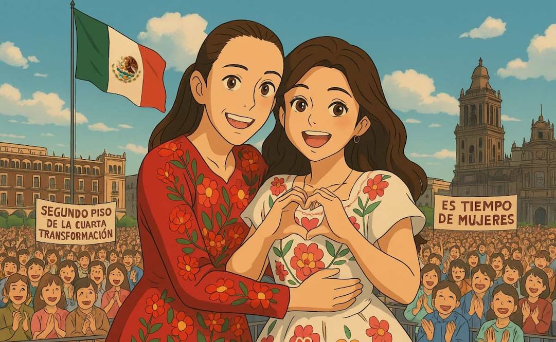 Clara Brugada, jefa de Gobierno de la Ciudad de México, se sumó al trend de IA generativa para parecer animación de Studio Ghibli. Foto: X @ClaraBrugadaM
