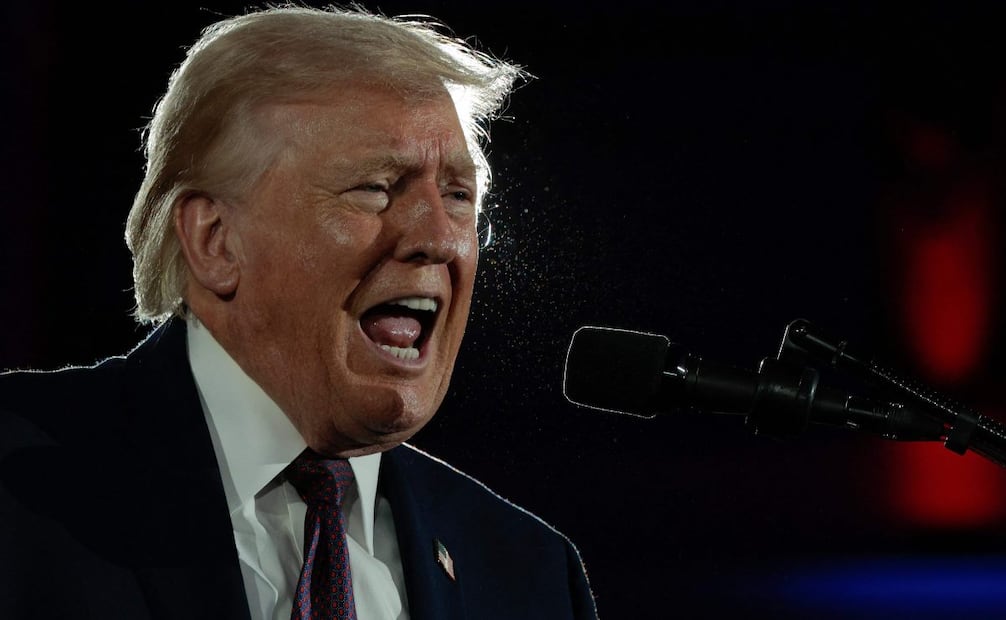 El presidente Donald Trump pronuncia un discurso durante la cena anual de recaudación de fondos del Comité Nacional Republicano del Congreso en Union Station el 25 de marzo de 2026 en Washington, D.C. El presidente Trump fue el orador principal de la cena de este año. Foto: AFP