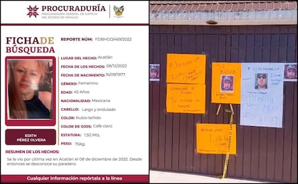 Localizan sin vida a Edith, desaparecida desde el jueves pasado en Hidalgo