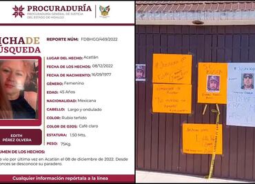 Localizan sin vida a Edith, desaparecida desde el jueves pasado en Hidalgo