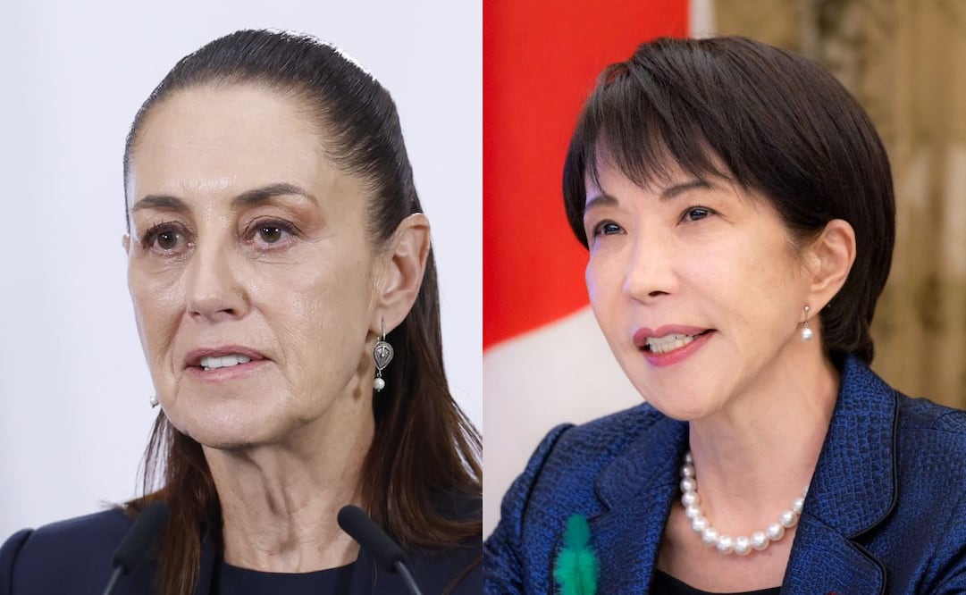 Claudia Sheinbaum Pardo, presidenta de México y Sanae Takaichi, primera ministra de Japón. Foto: EFE