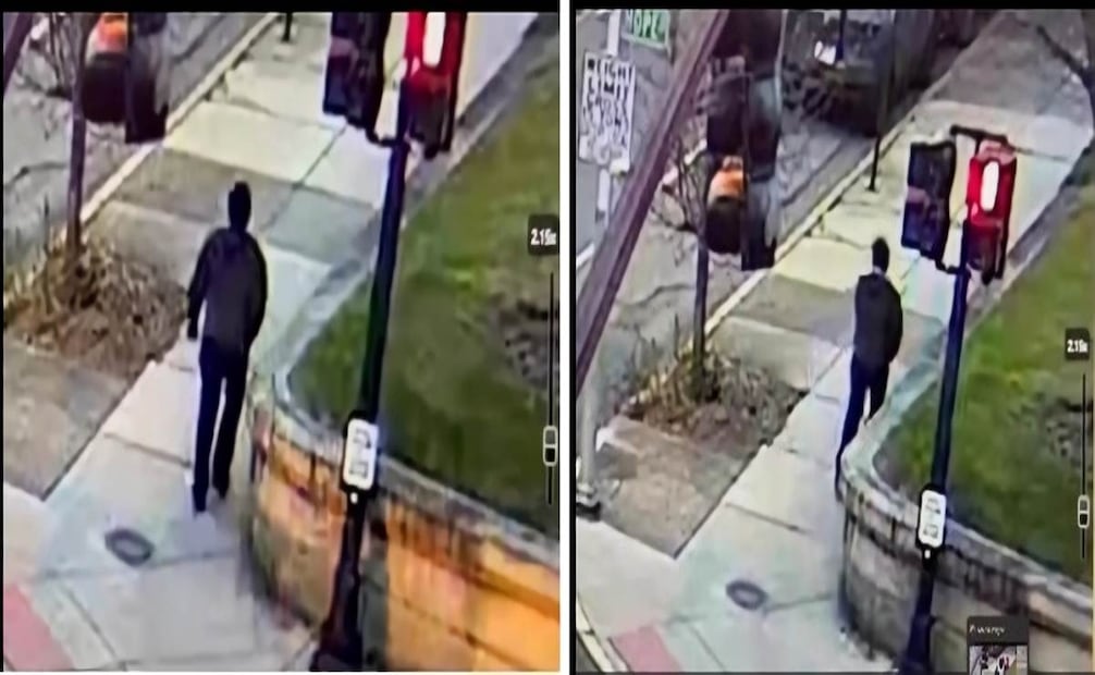 Composición de dos capturas del vídeo difundido por el Departamento de Policía de Providence donde se ve la persona de interés en el caso del Tiroteo de la Universidad Brown en Providence, Rhode Island. Al menos dos personas fallecieron y ocho más resultaron heridas tras un tiroteo registrado este sábado en el campus de la Universidad de Brown en la ciudad de Providence, en el estado de Rhode Island, explicó el centro en un comunicado. Foto: EFE