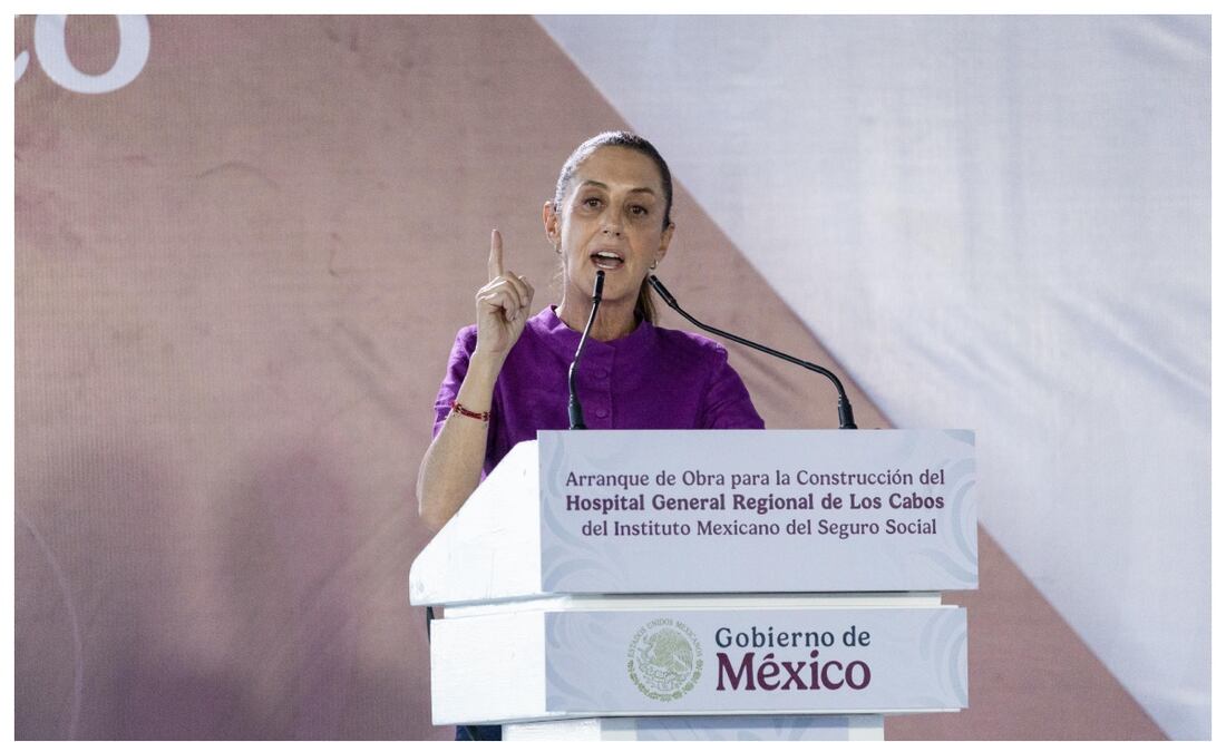 La presidenta Claudia Sheinbaum atribuye freno de impuesto a las remesas a los congresistas hispanos y celebra el arranque del Hospital General en Los Cabos. Foto: Hugo Salvador / El Universal
