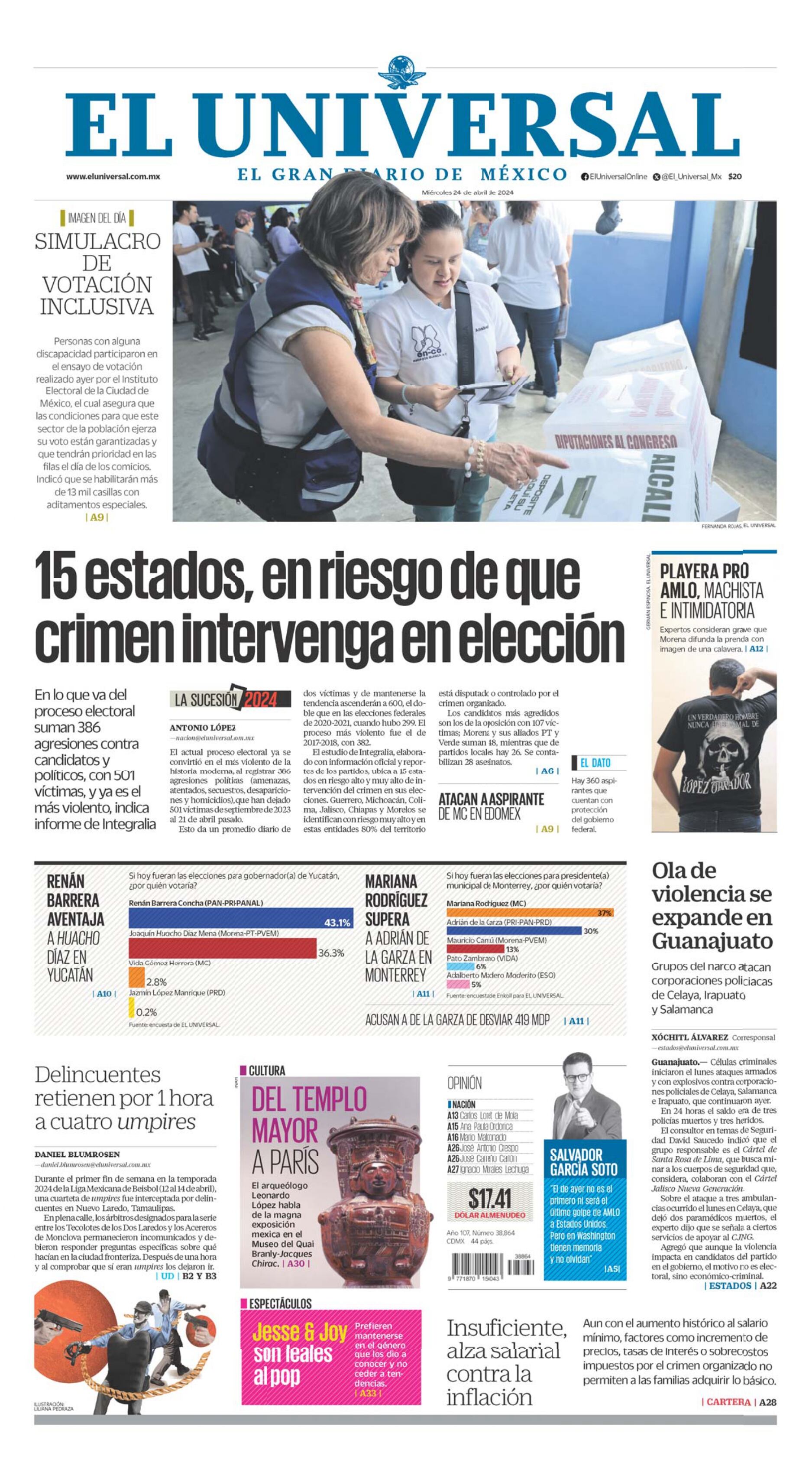 Portada impresa 24 de abril de 2024