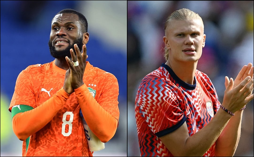 Franck Kessie, de Costa de Marfil, y Erling Haaland, de Noruega. FOTO: AFP