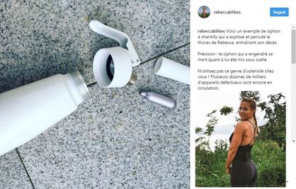 Muere bloguera fitness al explotar lata de crema batida