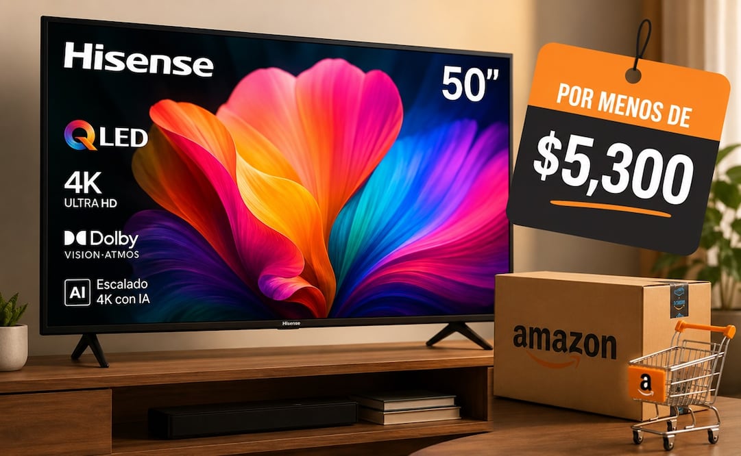 La Hisense QD6QFM de 50 pulgadas (modelo 2025) es una Smart TV que busca ofrecer una experiencia premium a un precio accesible. Foto: IA