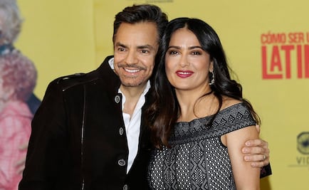 Eugenio Derbez y Salma Hayek bailan salsa en pijama