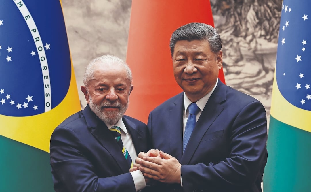 El presidente de Brasil, Luiz Inácio Lula da Silva, y el presidente de China, Xi Jinping. Foto: de TINGSHU WANG. EFE