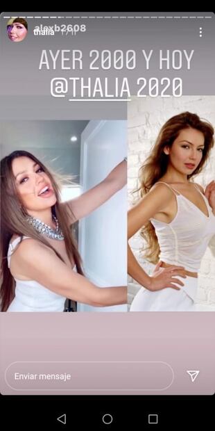 Thalía presume que mantiene su figura intacta con una foto de hace 30 años