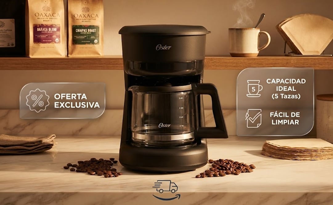 Al tratarse de un equipo de 5 tazas, no requiere el espacio de una cafetera de mayor capacidad y puede acomodarse con facilidad en diferentes cocinas. Foto: IA