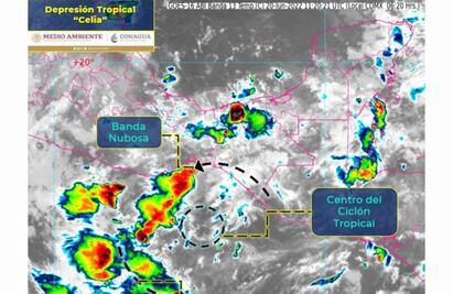 Por depresión tropical Celia habrá lluvias torrenciales en Chiapas, Oaxaca, Tabasco y Veracruz 