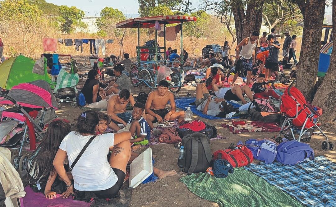 Muchos migrantes de la caravana viajan aun enfermos de males respiratorios y gastrointestinales. Foto: de Rusvel Rasgado. EL UNIVERSAL