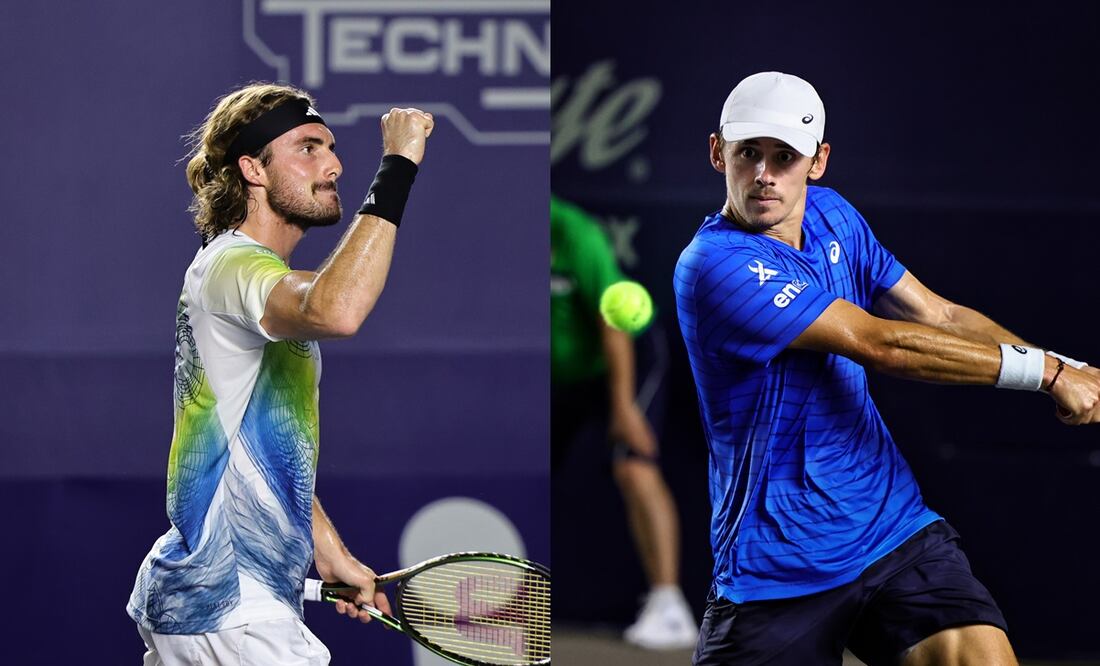 Stefanos Tsitsipas y Alex de Miñaur en la final del Abierto de Los Cabos