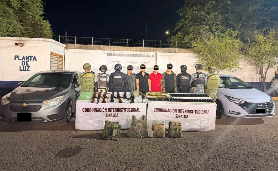 Arresto de cuatro personas, presuntos integrantes de una célula de Los Chapitos. Foto: Especial