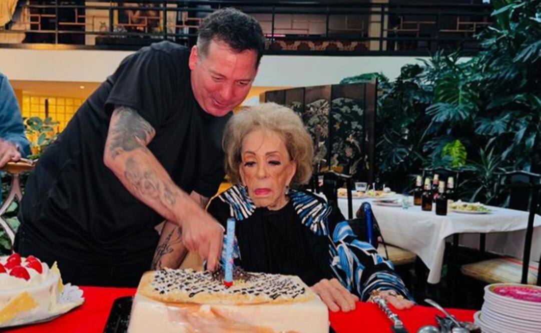 Silvia Pinal reaparece en redes con su hijo Luis Enrique.