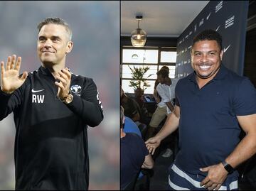 Robbie Williams y Ronaldo, en la inauguración del Mundial de Rusia 2018