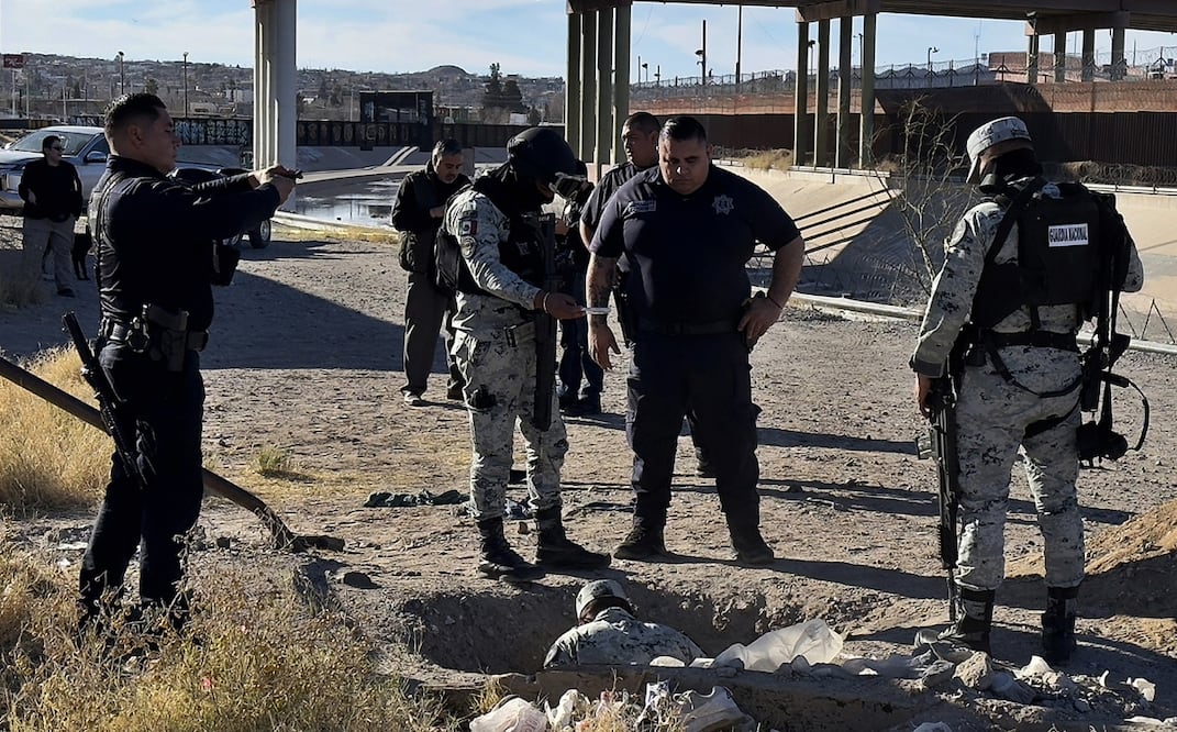 Integrantes de Guardia Nacional participan en el operativo ‘Operación Frontera Norte’ en las inmediaciones del Río Bravo en Ciudad Juárez, el 24 de febrero de 2025. Foto: EFE