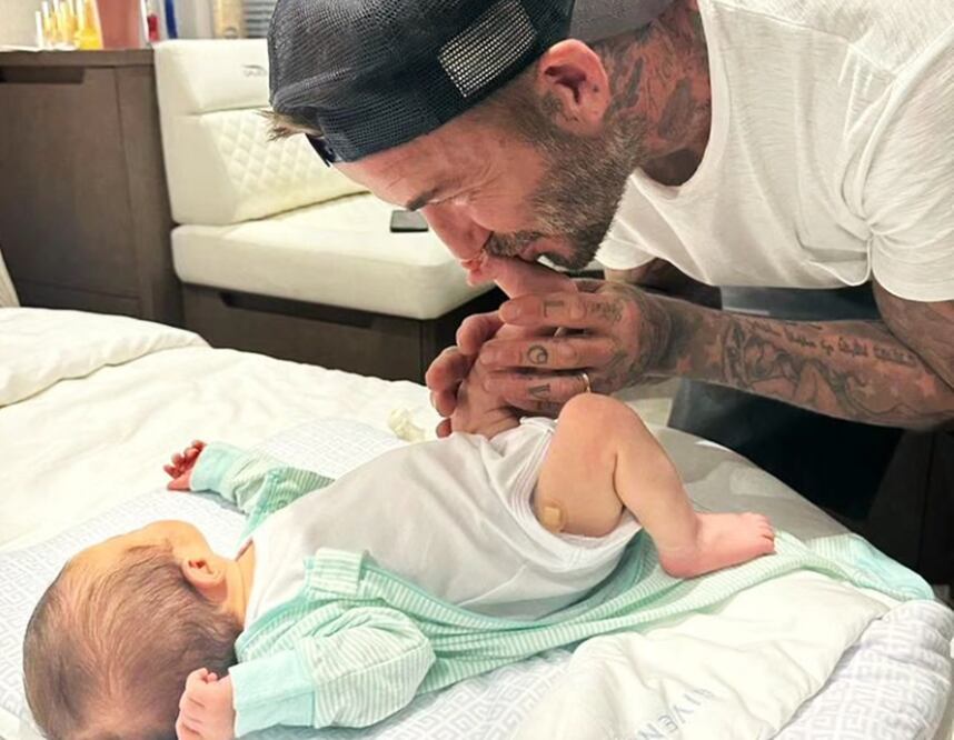 David Beckham ya conoció al bebé que su amigo Marc Antohony y su esposa Nadie Ferreira acaban de recibir.
Foto: Instagram
