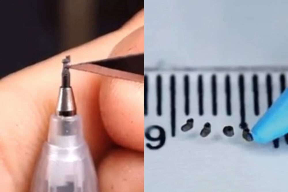 Tiktoker muestra su talento con sólo dos instrumentos: un mina de lápiz y un cuter / Foto: TikTok