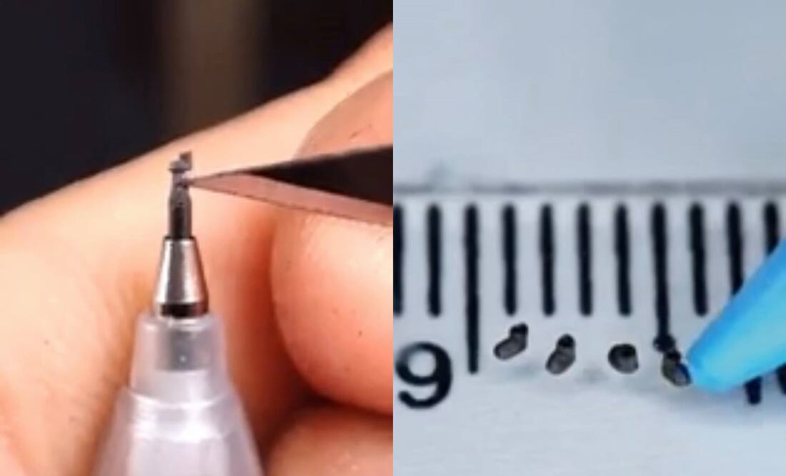 Tiktoker muestra su talento con sólo dos instrumentos: un mina de lápiz y un cuter / Foto: TikTok