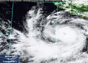 Evoluciona Bud a huracán categoría 1
