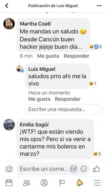 Hackean cuenta de Facebook de Luis Miguel 