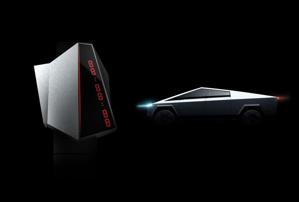 Cybertime: el reloj inspirado en la camioneta Tesla / Crédito: Anicorn Watches