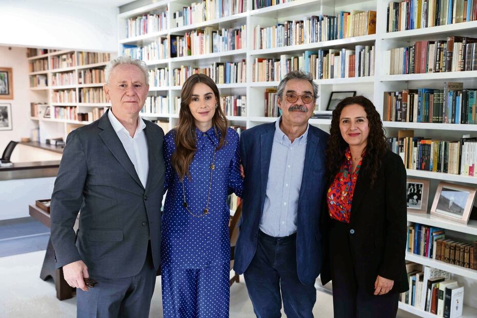 Cristóbal Pera, editor; Emilia García Elizondo, nieta de Gabo y directora de la Casa García Márquez; Gonzalo García Barcha, hijo del autor; y Carmina Rufrancos, editora de Diana. Foto: Diego Simón Sánchez / EL UNIVERSAL