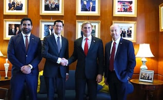 Velasco y embajador Lazzeri sostienen encuentro con Johnson en EU; revisan agenda bilateral