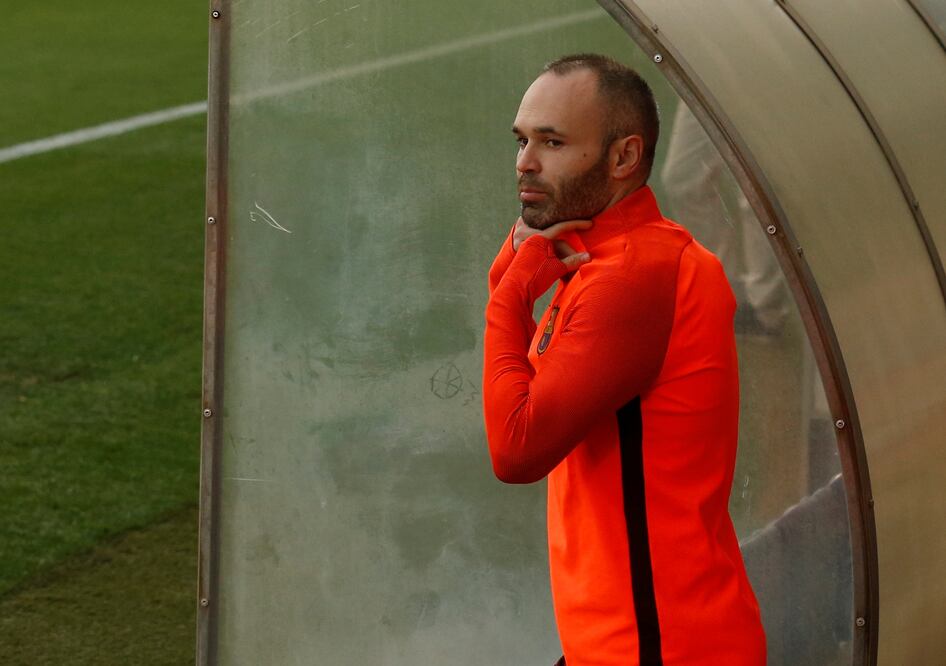 Reuters. Andrés Iniesta durante el entrenamiento del Barcelona previo al juego ante el Chelsea
