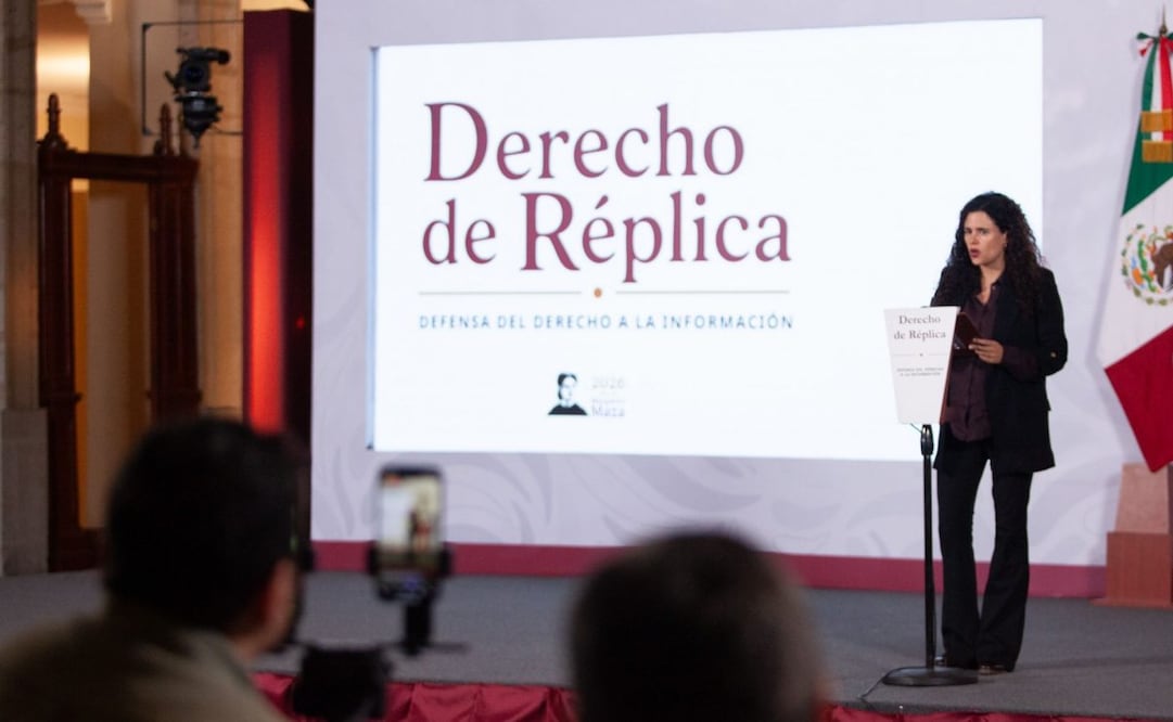 La consejera jurídica Luisa María Alcalde en la conferencia “Derecho de Réplica” del 12 de agosto de 2026. Foto: Andrea Murcia/ Cuartoscuro