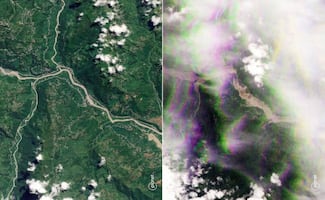 Imágenes muestran que avalancha de hielo y roca habría desatado las inundaciones en Nepal; expertos investigan origen del colapso