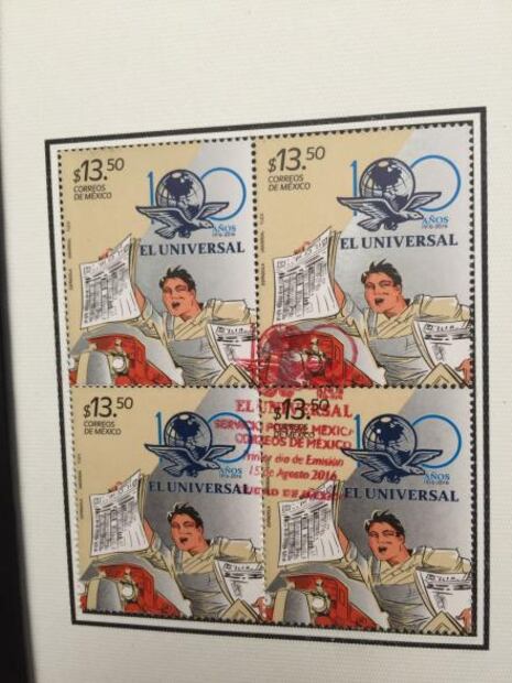 Cancelan timbre postal por Centenario de EL UNIVERSAL