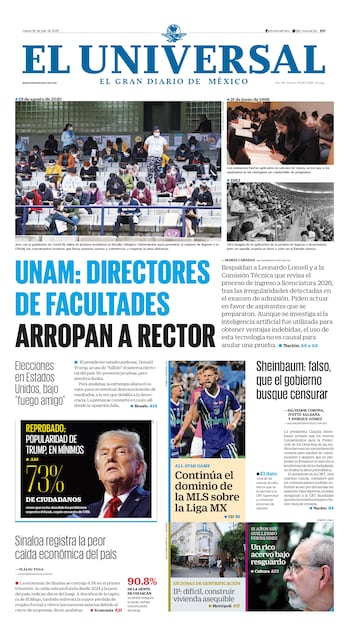 Portada impresa del 30 de julio de 2026
