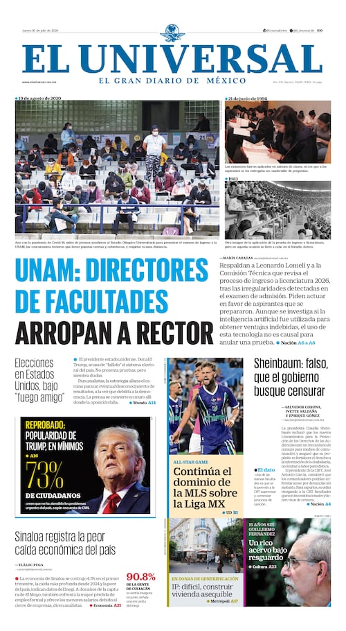 Portada impresa del 30 de julio de 2026