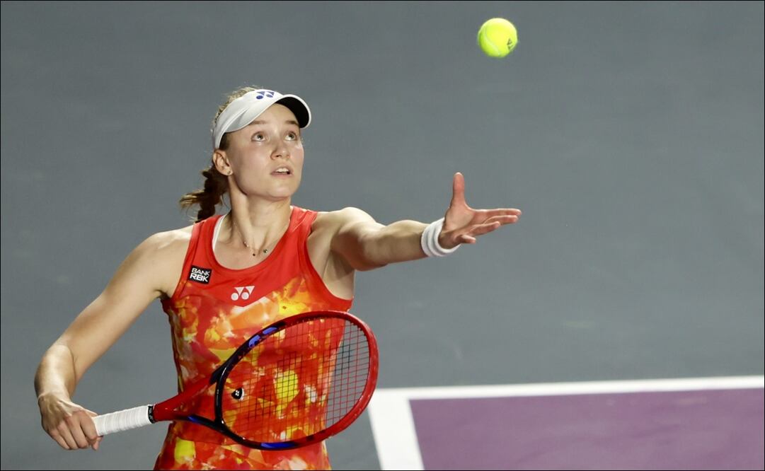 WTA Finals Cancún: Elena Rybakina consigue importante victoria ante Maria Sakkari FOTO: WTA FINALS CANCÚN