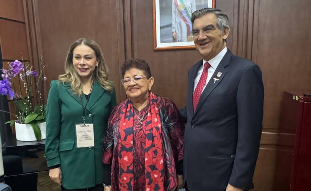 Gobernador de Tamaulipas, Américo Villarreal Anaya, en reunión con la consejera jurídica de la Presidencia de la República, Ernestina Godoy Ramos / Foto: Especial