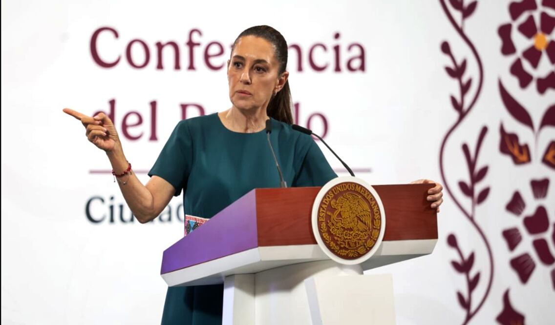 La presidenta Claudia Sheinbaum en la mañanera del 16 de mayo de 2025. Foto: Axel Sánchez/EL UNIVERSAL