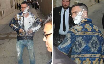 Adam Levine es atacado con 'bomba de azúcar'