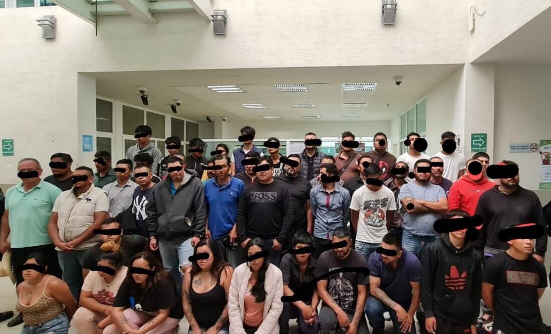 Detienen a 50 personas por extorsión y despojo en Texcoco, Estado de México (05/06/2025). Foto: Especial