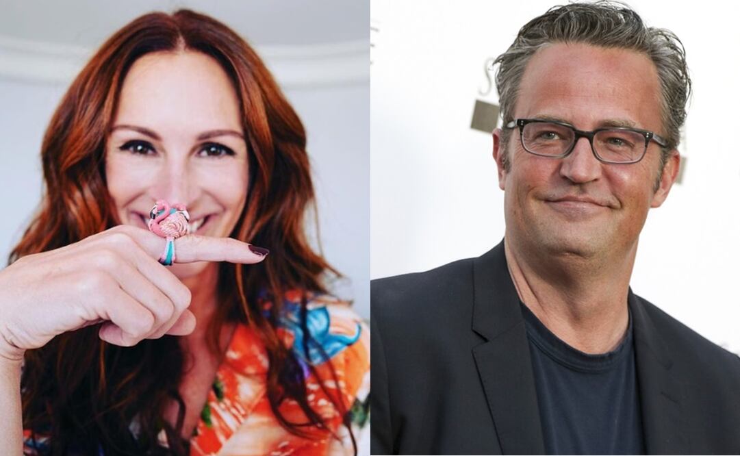 Matthew Perry y Julia Roberts. Foto: Rich Fury/Invision/AP, Vía Instagram oficial de Julia.