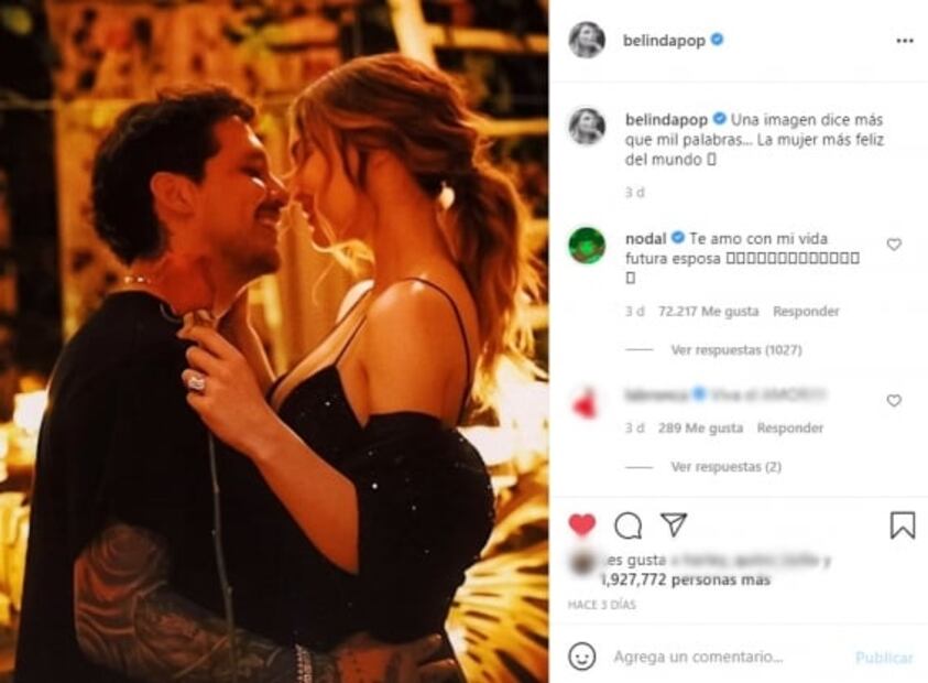 Belinda presume su anillo de compromiso