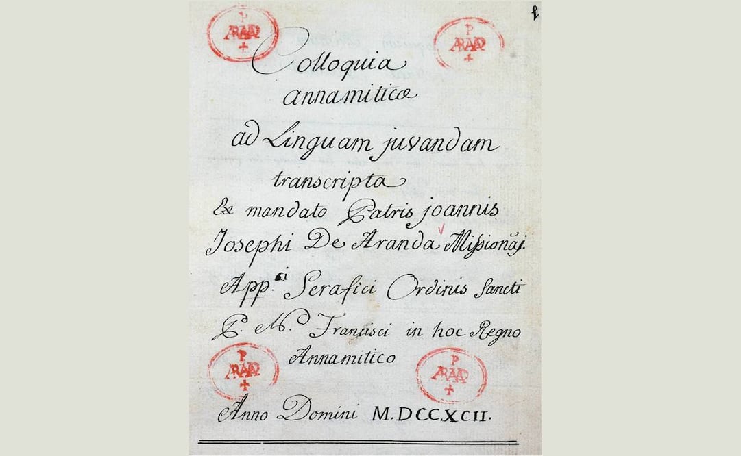 Manuscrito en lengua vietnamita fechado en 1792; se localiza en la Biblioteca Nacional. Imágenes: Biblioteca Nacional de México.